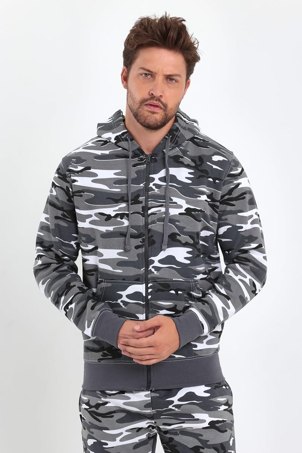 Raff & Taff Herren Zipper Hoodies Kapuzenjacke Sweatjacke Übergangsjacke Jacke Basic Schlicht bis 8X