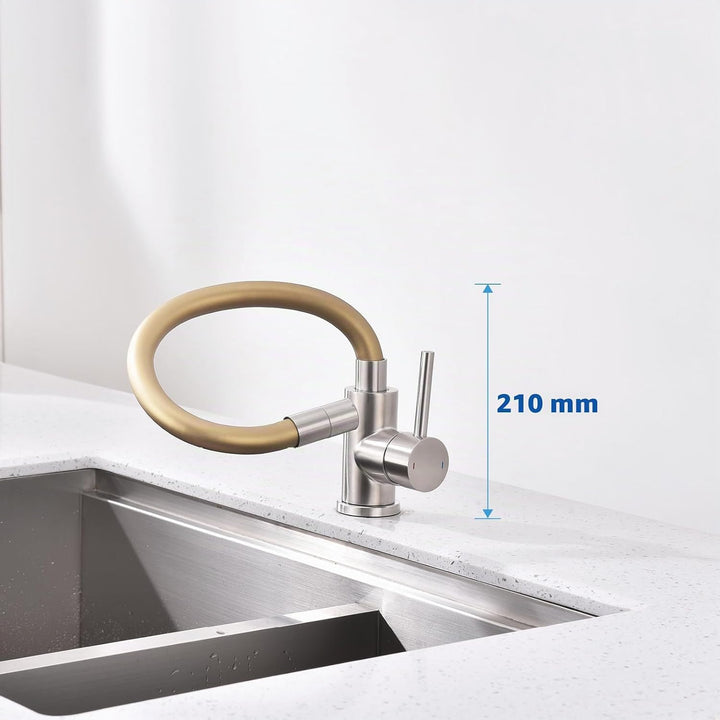 Wasserhahn Küche, Hochdruck Küchenarmatur mit Flexibler Auslauf, Mischbatterie Spültischarmatur Küch