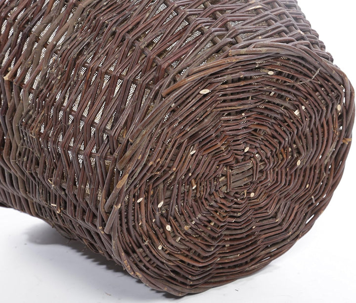 WEIDENPROFI Weidenkorb, Erntekorb aus dunkler Weide, rund mit Henkel, ca. Ø 55 cm x 38 cm hoch