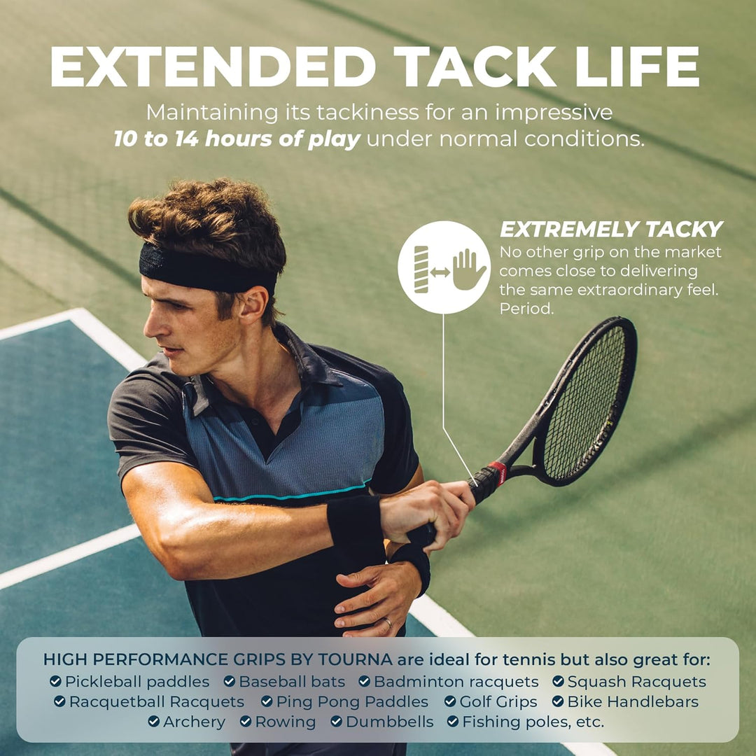 Tourna Mega Tac Extra Tacky Overgrip, 10er-Pack STANDARD Blau, STANDARD Blau