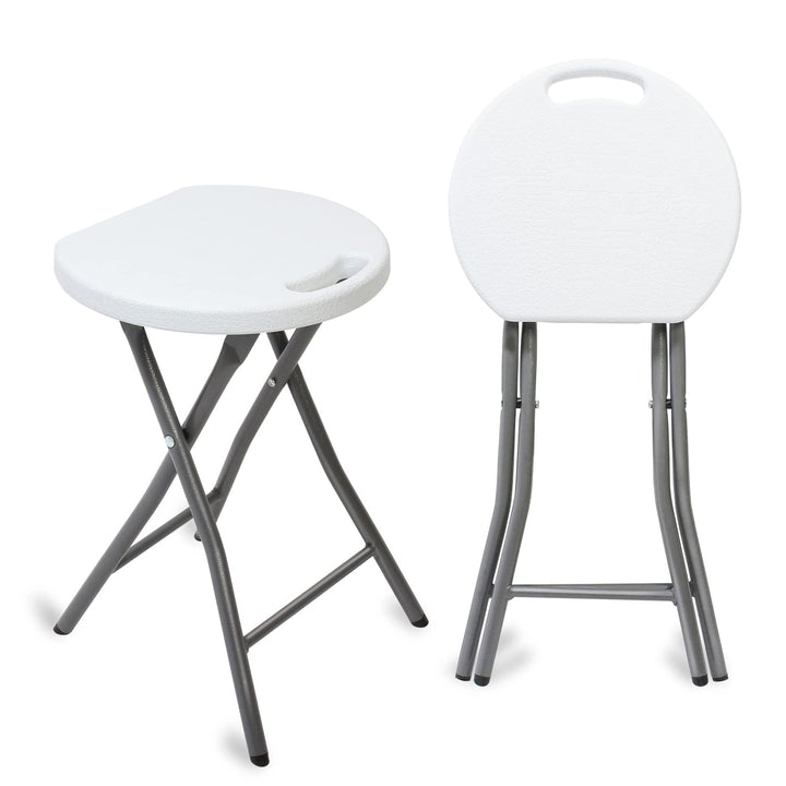 Todeco Klapphocker 2er-Set mit Handle, Plastik, Metall,Tragbarer Essstuhl klappbar, Outdoor Klapphoc
