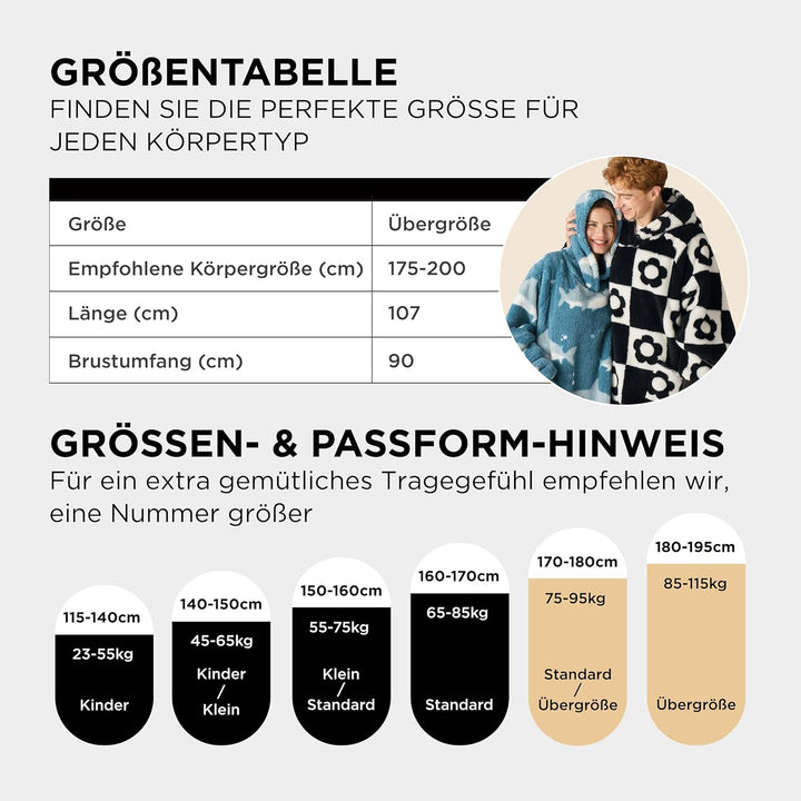 BEDSURE Hoodie Decke mit Ärmeln - Kuschelpullover als Geschenke für Frauen - Übergrosser Tragbare De
