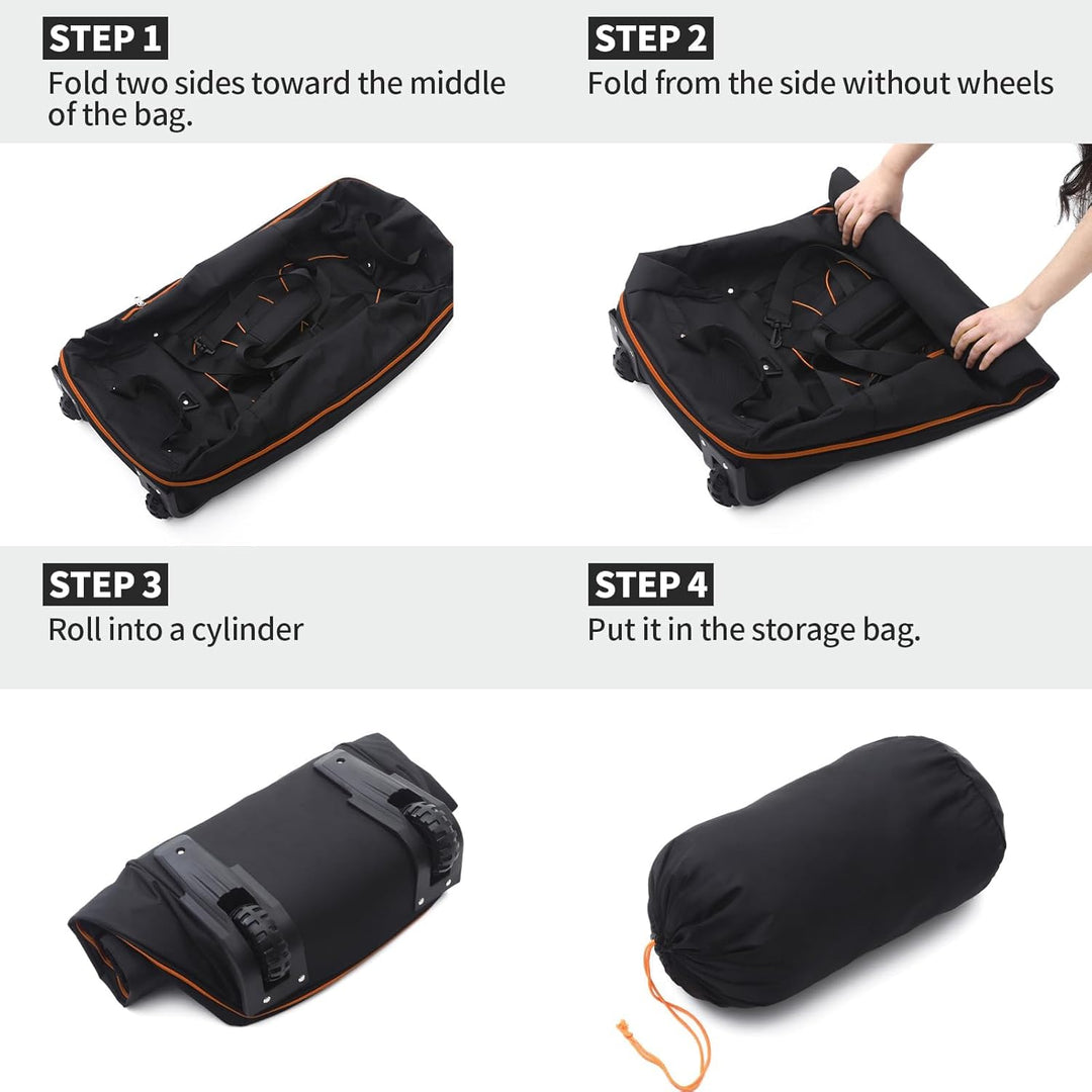 Vomgomfom 32" 110L Erweiterbar 140L Reisetasche mit 2-Inline-Rädern, Faltbare Extra Grosse Sporttasc