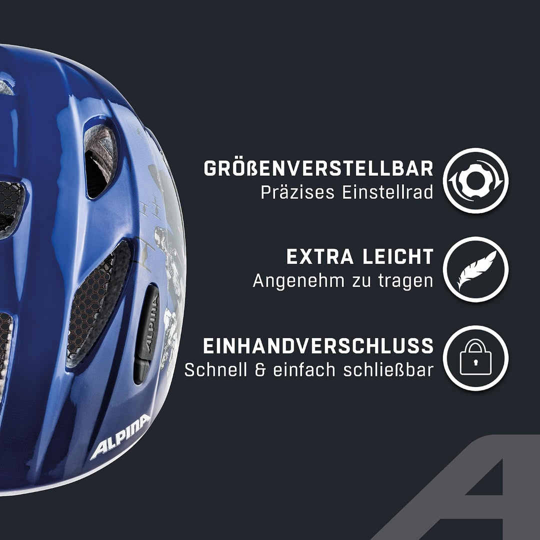ALPINA XIMO - Leichter, Sicherer &amp; Bruchfester Fahrradhelm Mit Optionalen LED-Licht Für Kinder Star