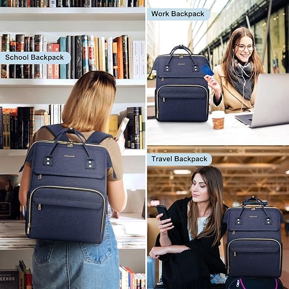 LOVEVOOK Rucksack Damen, Wasserdicht Laptoprucksack 17 Zoll Gross Backpack Schulrucksack Tasche Mädc