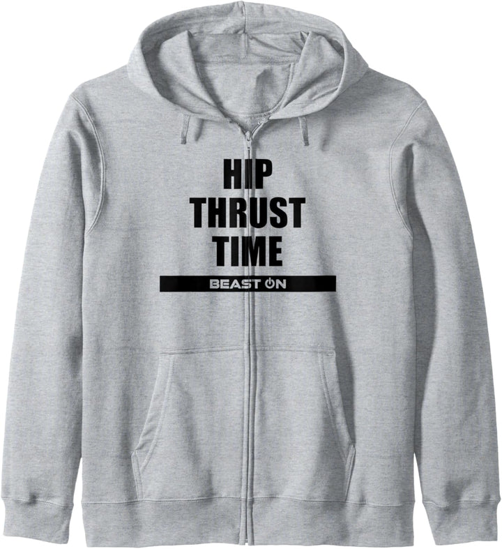 Hip Thrust Time Fitness Bodybuilding Gym Motivation Sprüche Kapuzenjacke