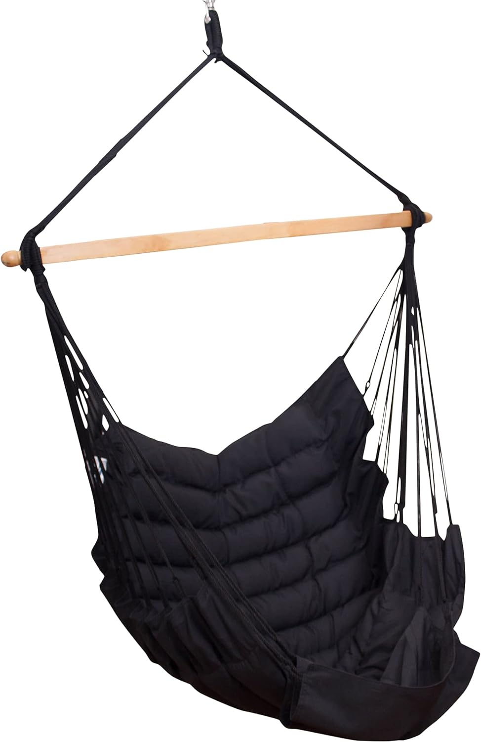 SoftChair Black Hängesessel gepolstert wetterfest Uni schwarz
