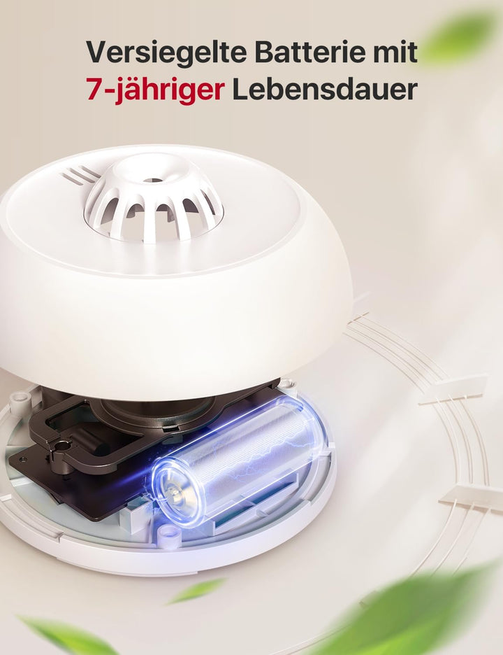 X-Sense funkvernetzter Hitzemelder mit versiegelter 10-Jahres-Batterie und einfacher Installation, W