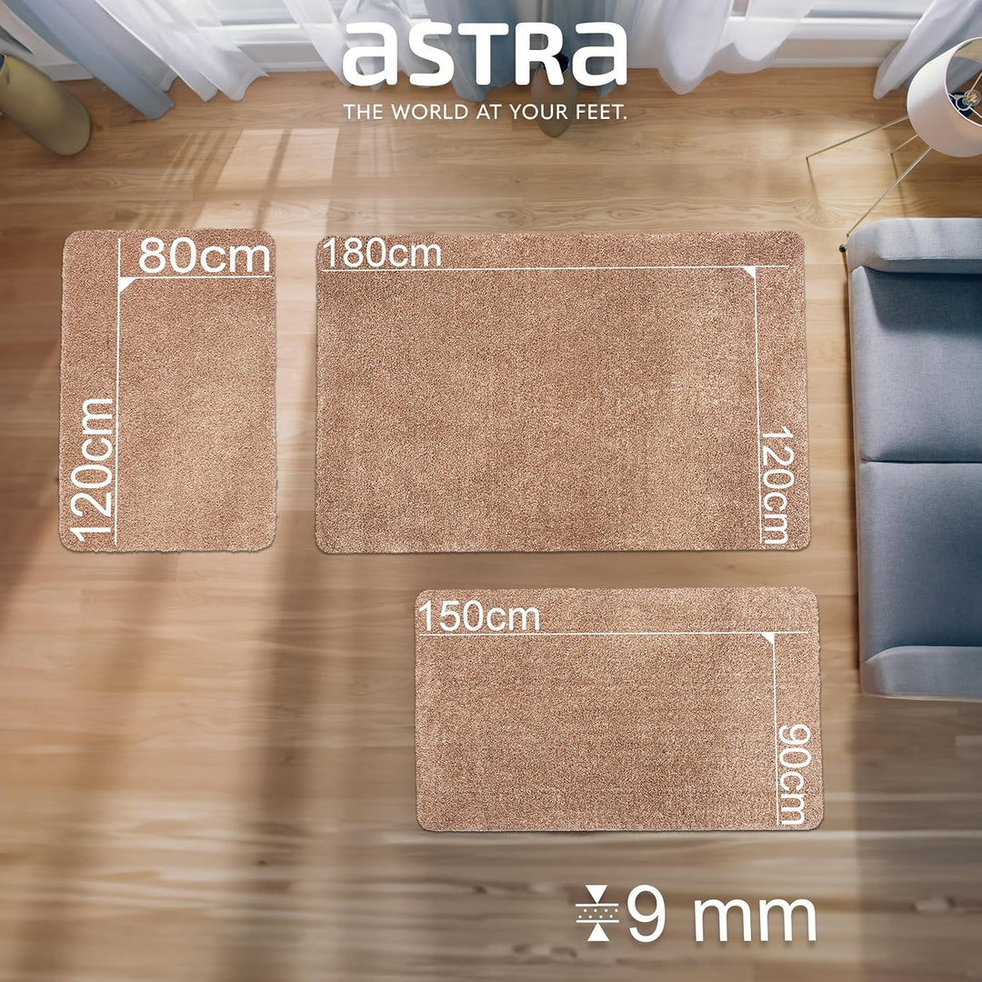 Astra Schmutzfangmatte innen waschbar 80x120 cm – Sauberlaufmatte beige 100% Baumwolle Türmatte - En