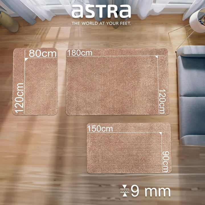 Astra Schmutzfangmatte innen waschbar 80x120 cm – Sauberlaufmatte beige 100% Baumwolle Türmatte - En