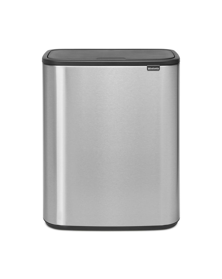 Brabantia Bo Touch Mülleimer — 2 x 30-Liter-Inneneimer (matter Stahl, fingerabdruckfest) Müll-/Recyc