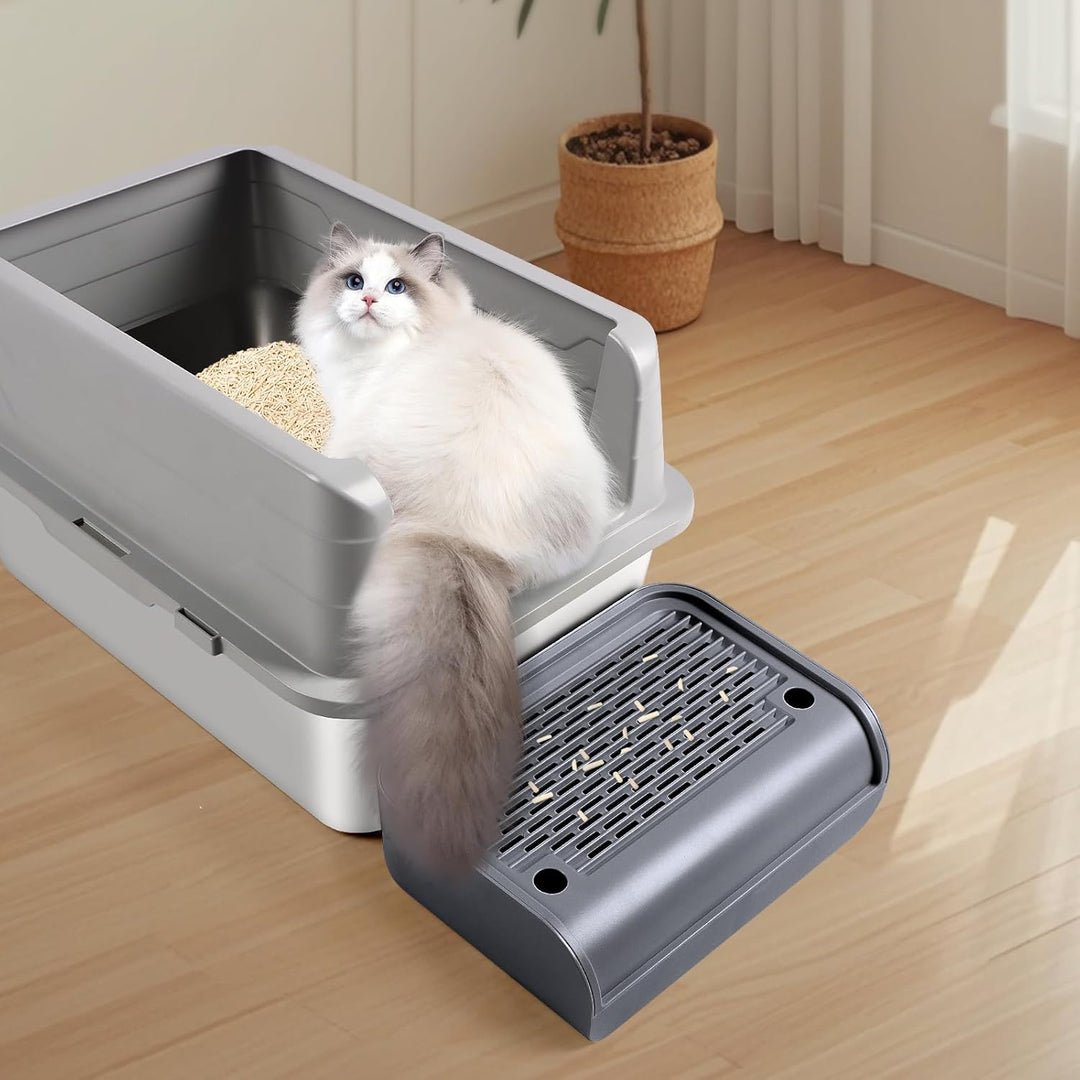 Katzentoilette, Katzenrampe/Treppe/Katzenfänger mit Filterfunktion, leicht zu reinigen, Filterpedal