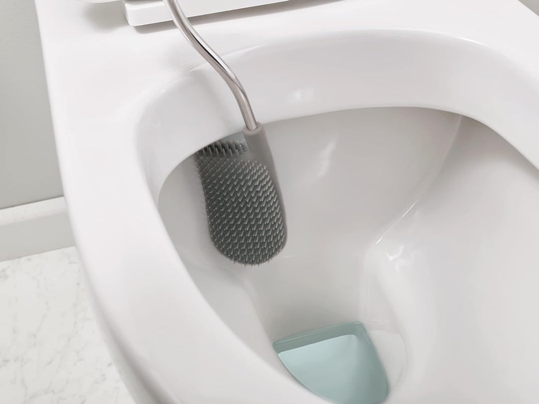 Joseph Joseph Flex Lite - 2er-Pack Silikon-Toilettenbürste mit schlankem Haltegriff, flexibel, tropf