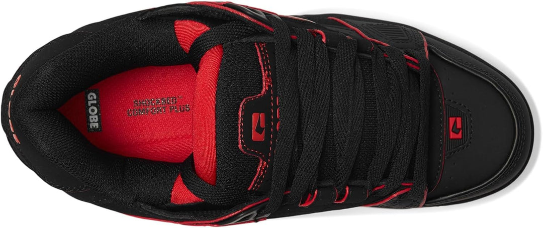 Globe Sabre GBSABR Unisex-Erwachsene Sneaker 39.5 EU Schwarz Rot Mosaik, 39.5 EU Schwarz Rot Mosaik