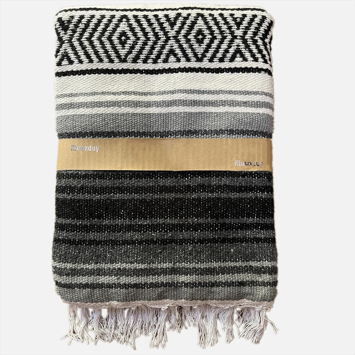 Kiuwxduy Mexikanische Manuell Strickdecke Decke，Sofa üBerwurf Meditations Yogamatte，Boho Outdoor Cam