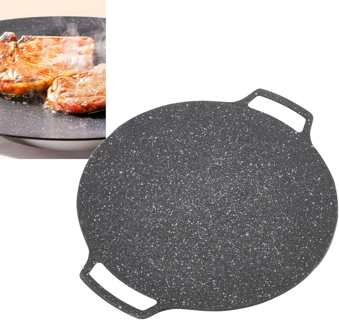 Fdit Runde BBQ-Grillplatte, Koreanische BBQ-Grillpfanne für Herdplatte, Kreisförmige Bratpfanne, Kor