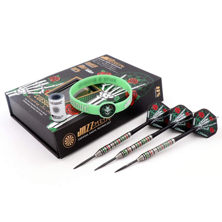 CUESOUL Jazz-Metal 21/23 / 25g Stahlspitze 90% Wolfram Dart Set mit integrierten ROST Flights CSJM-J