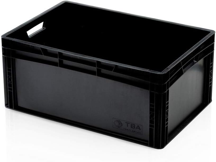 2x Eurobehälter 60x40x27 schwarz * Eurobox 60 x 40 x 27 Euro Box Behälter Lager stapelbar