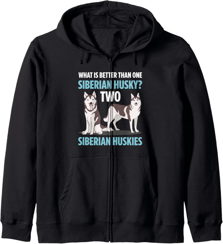 Was ist besser als ein sibirischer Husky? Zwei Huskies Kapuzenjacke