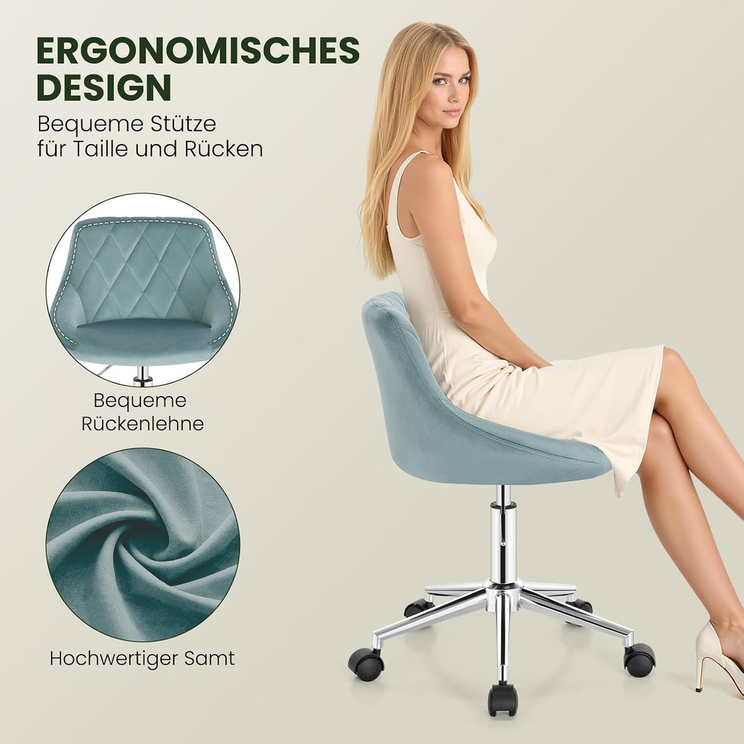 EUGAD Schminkstuhl, Homeoffice Stuhl, Schreibtischstuhl, Kosmetikhocker, Bürostuhl Kinder, höhenvers