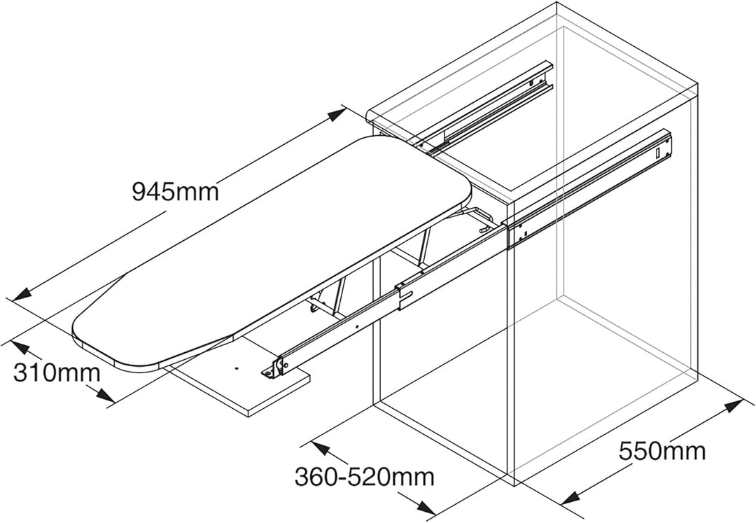 Emuca - Bügelbrett Bügeltucheinsatz Iron, Bügelbrettbezug, 950x300mm, Aus Baumwolle mit gestreiftem