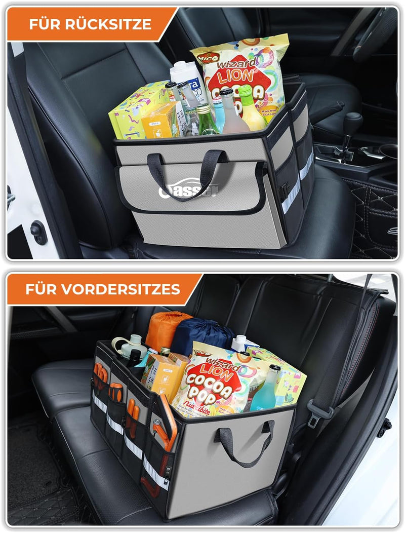 Oasser Kofferraumtasche Kofferraum Organizer mit Deckel Autobox Auto Box Tasche Wasserdicht Rutschfe