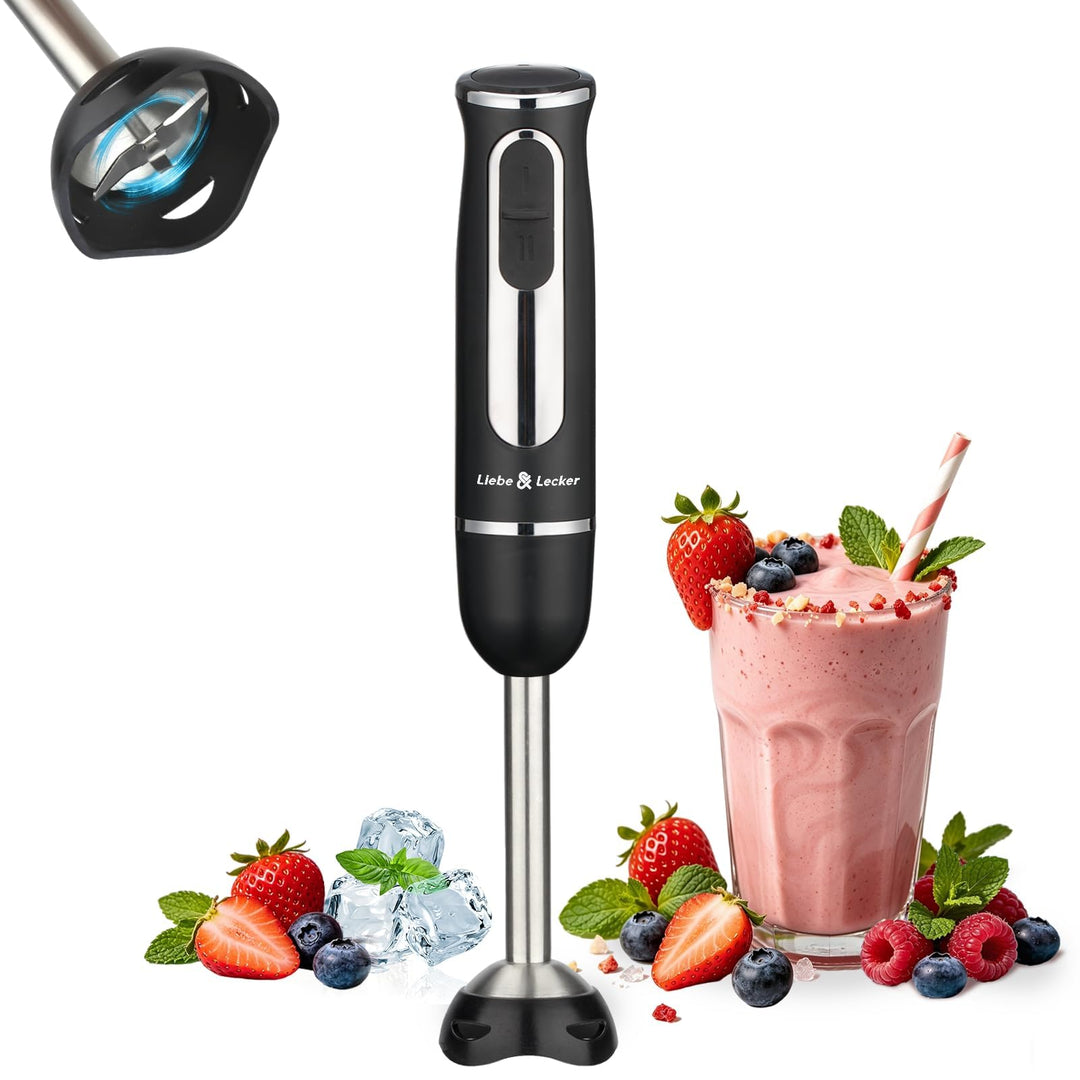 Liebe&amp;Lecker Stabmixer 400W Pürierstab, Hand Blender 2 Geschwindigkeiten | Stabmixer Edelstahl Mit K