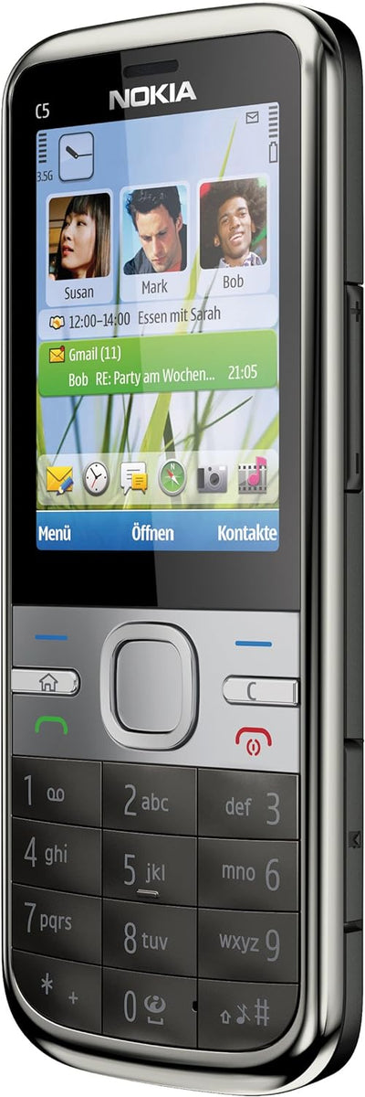 Nokia C5 Smartphone [neue Version] (5,6 cm (2,2 Zoll) Display, Bluetooth, 5 Megapixel Kamera) grau