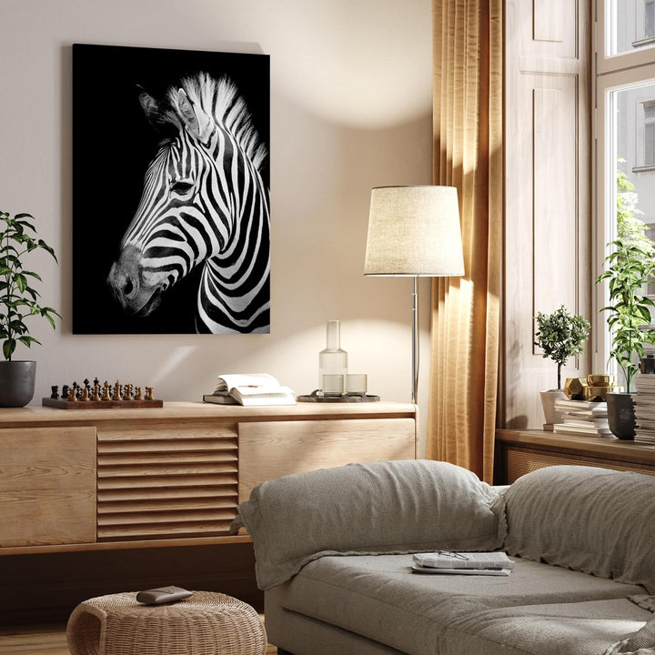 wandmotiv24 Leinwandbild Tiere, 80x60cm, Hochformat, Schwarz-Weiss, Deko, Bilder auf Leinwand, Wandd