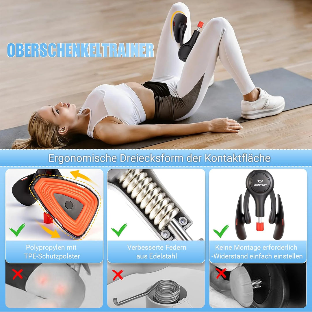 Oberschenkeltrainer, 15-70 lbs Beckenbodentrainer für Frau, Multifunktionaler Gesässtrainer, Po Trai