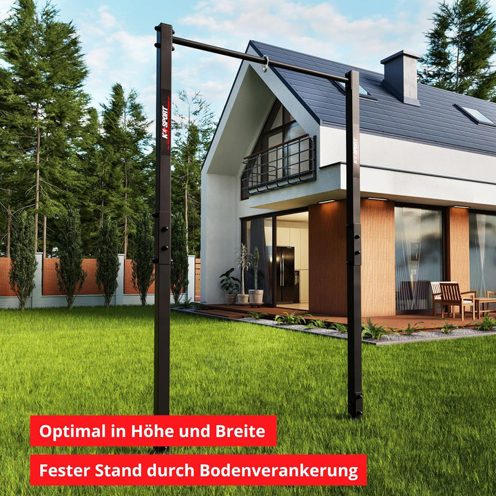 K-Sport: Stationäre Outdoor-Klimmzugstange bis 150kg belastbar I Wetterfeste Kraftstation mit Pull-U
