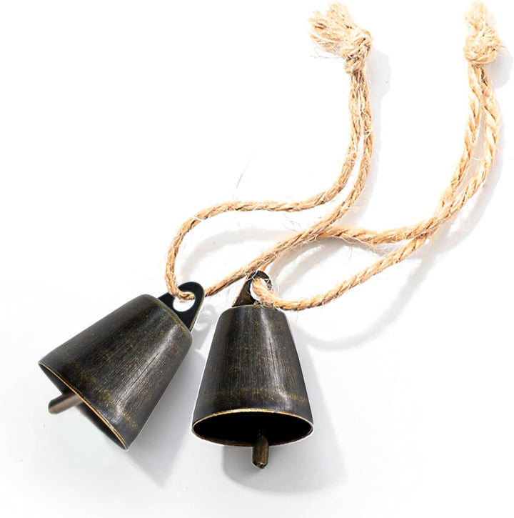 MrMrKura 9 Stück Bronze Vintage Glöckchen (3,7 x 2,5 cm) Mini-Glöckchen zum Basteln, Kuhglocke an Ju