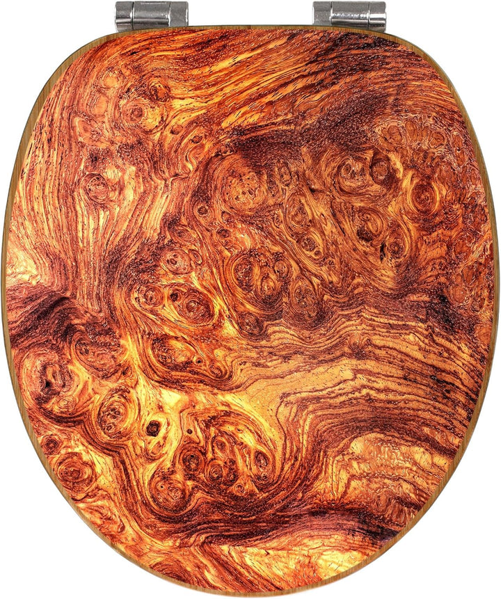 banjado Design WC Sitz Bambus Absenkautomatik 45,8x37,5cm - Toilettendeckel mit Absenkautomatik Holz