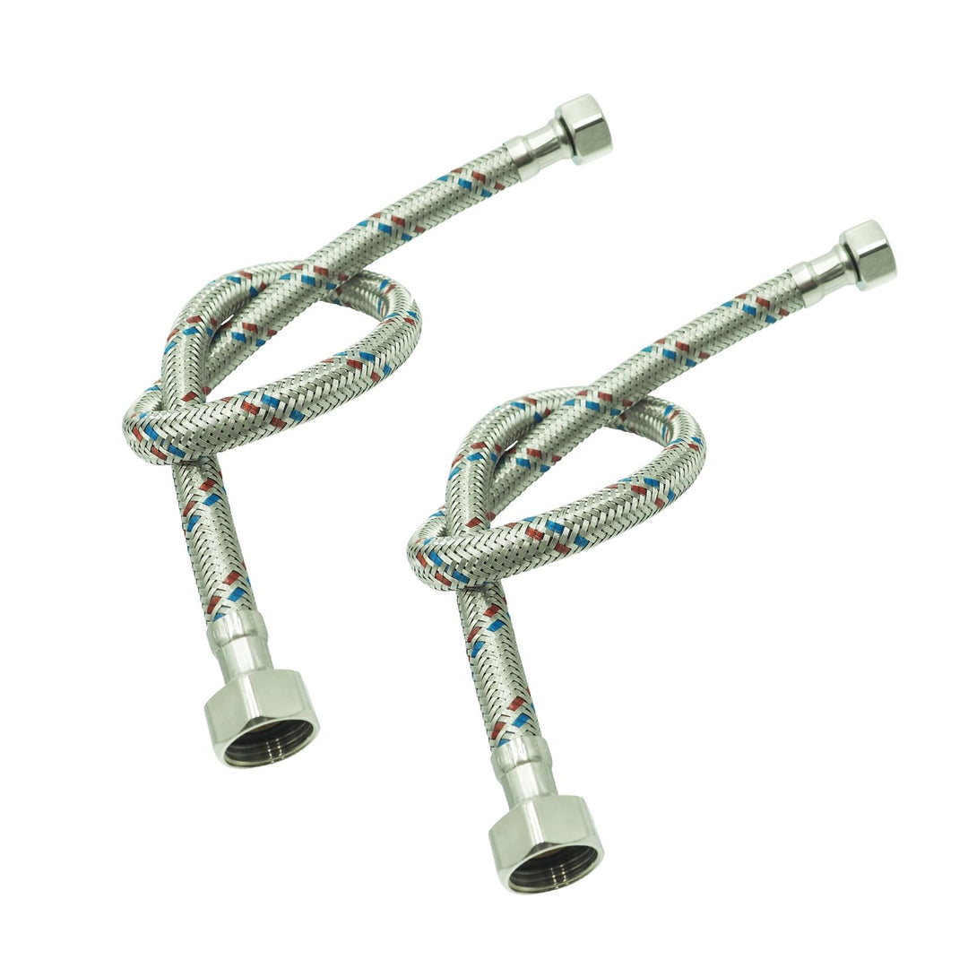 Set 2 Flexschlauch 3/8 x 1/2 Zoll Panzerschlauch Verbindungsschlauch Anschlussschlauch zwei stück zu