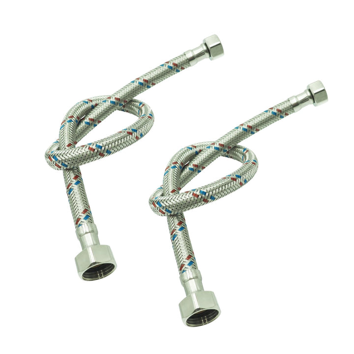 Set 2 Flexschlauch 3/8 x 1/2 Zoll Panzerschlauch Verbindungsschlauch Anschlussschlauch zwei stück zu