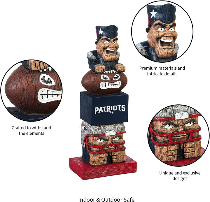 Team Sports America NFL Unisex NFL Tiki Totem New England Patriots 5.5" x 16" Braun, New England Pat