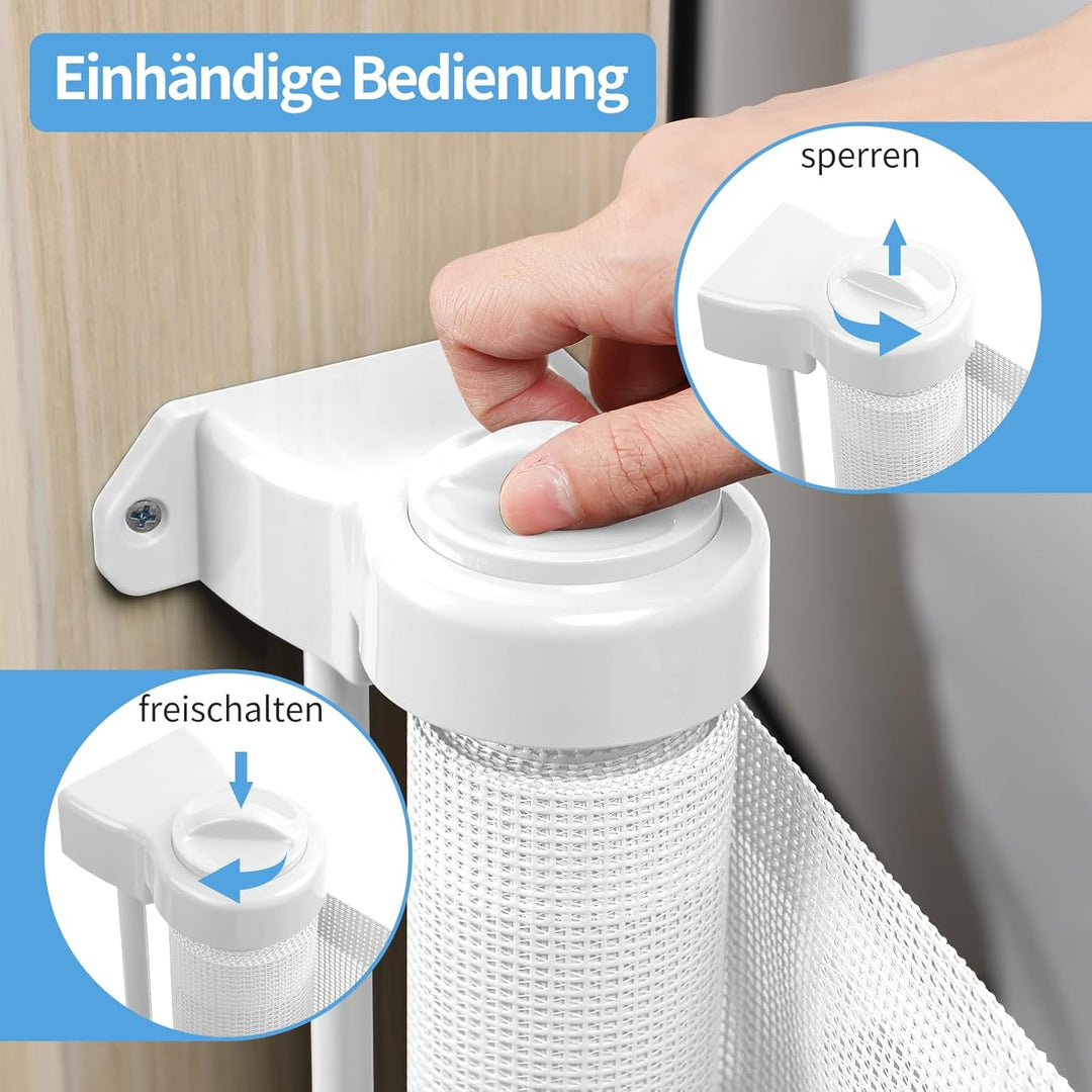 Retraktierbares Sicherheitsgitter für Babys & Haustiere – Extra Breit & Hoch, 0-300CM Türschutzgitte