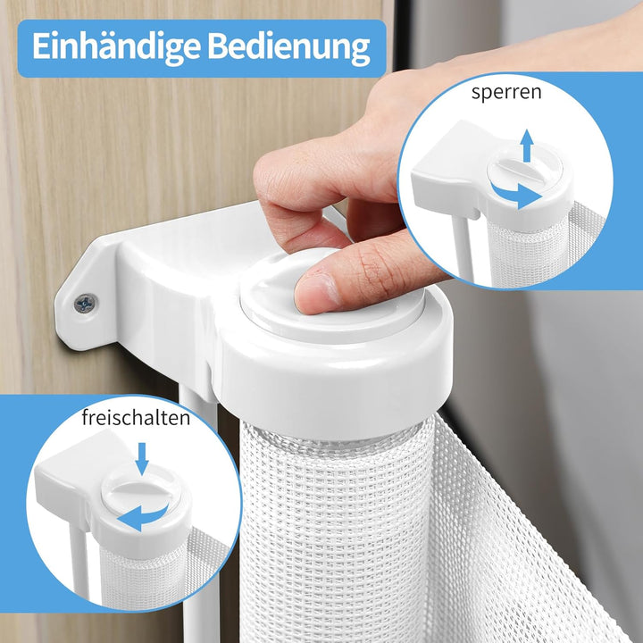 Retraktierbares Sicherheitsgitter für Babys & Haustiere – Extra Breit & Hoch, 0-300CM Türschutzgitte