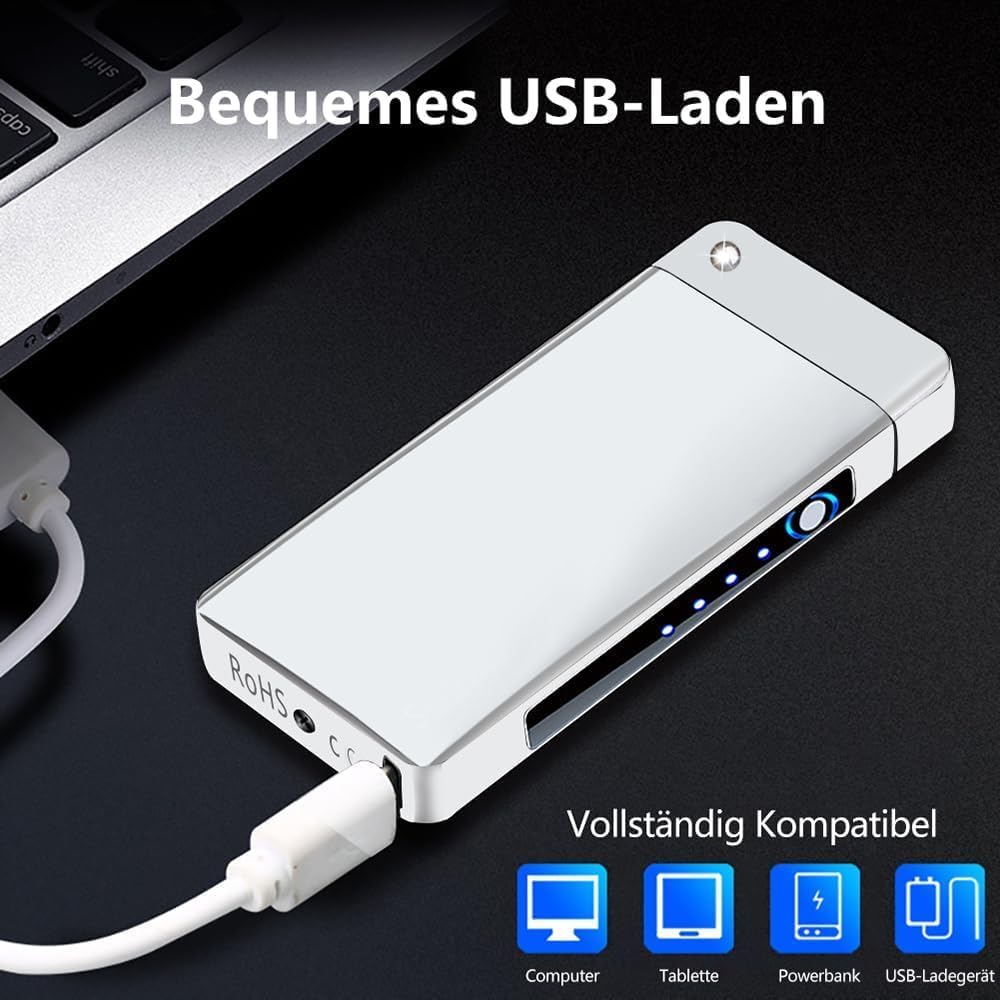 GADATOP Arc Plasma Flamme Feuerzeug USB wiederaufladbares, winddichtes elektrisches Feuerzeug für Ke