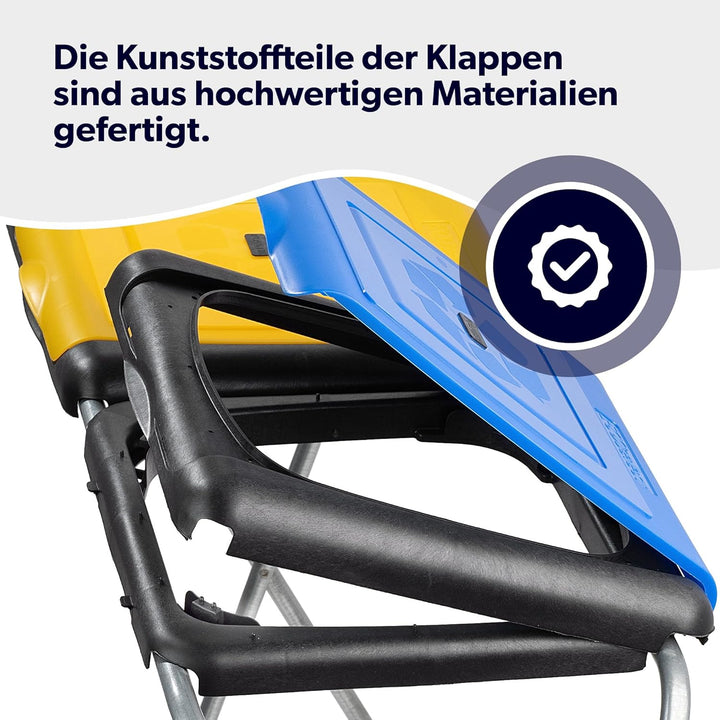 KADAX Ständer für Mülltrennung, stabiler Müllsackhalter mit Kunststoffdeckel, Müllsackständer, Abfal