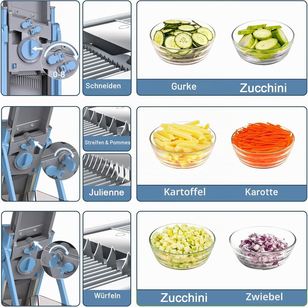 Safe Veggie Chopper Gemüseschneider, Pommes Frittierschneider, Zwiebelhacker, Gemüsehobel, multifunk