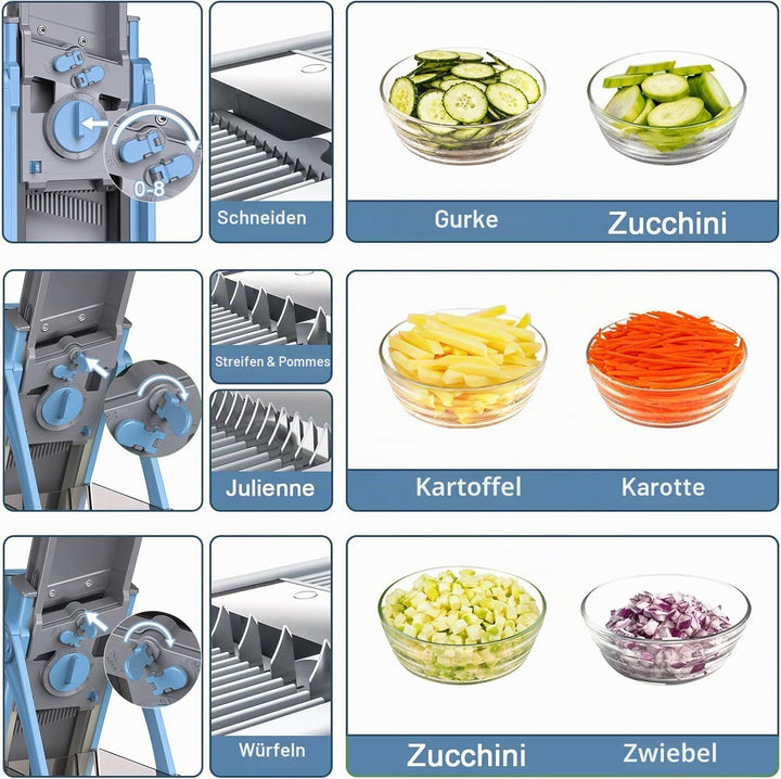 Safe Veggie Chopper Gemüseschneider, Pommes Frittierschneider, Zwiebelhacker, Gemüsehobel, multifunk