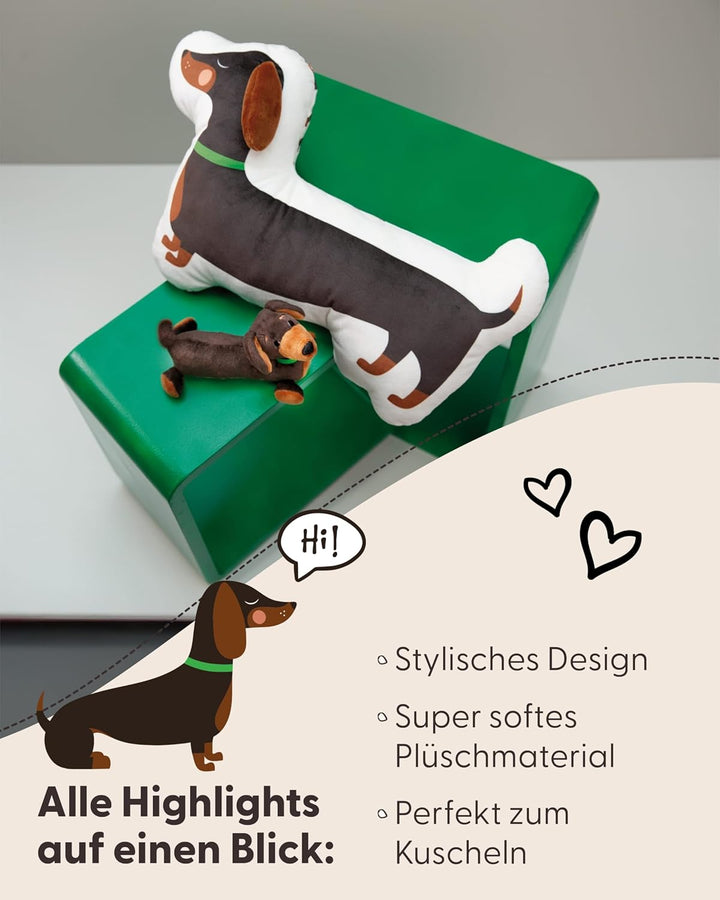 NICI Kuscheltier Dackel 35cm - braun - Weiches NICI Plüschtier – niedliches Stofftier zum Kuscheln &