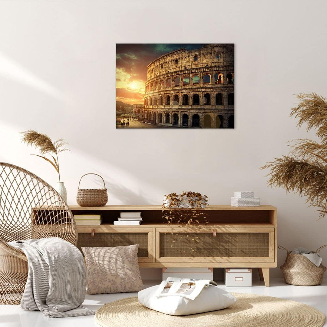 Bilder auf Leinwand Coloseum Roma Architektur Italien Leinwandbild 70x50cm Wandbilder Dekoration Woh
