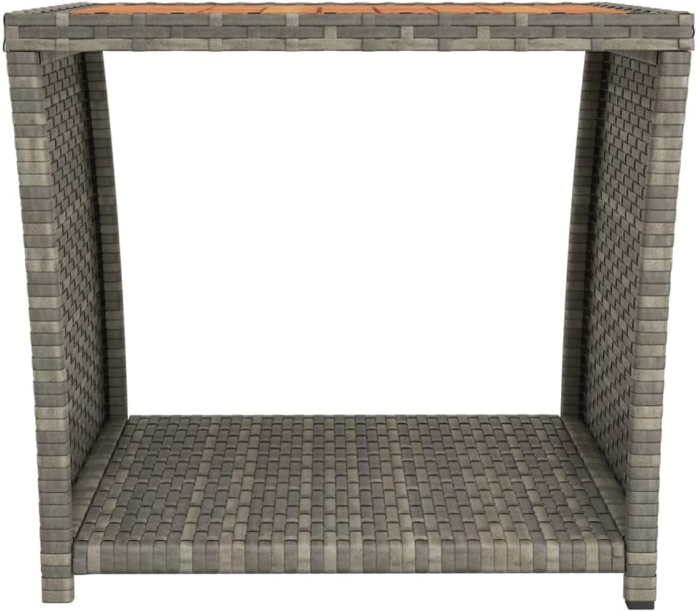 FIRBNUS 45x45x40 cm Garten Beistelltisch mit Holzplatte Couchtisch Balkontisch Terrassentisch Garten
