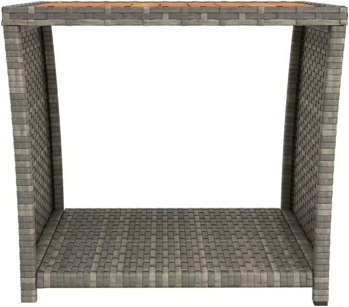 FIRBNUS 45x45x40 cm Garten Beistelltisch mit Holzplatte Couchtisch Balkontisch Terrassentisch Garten