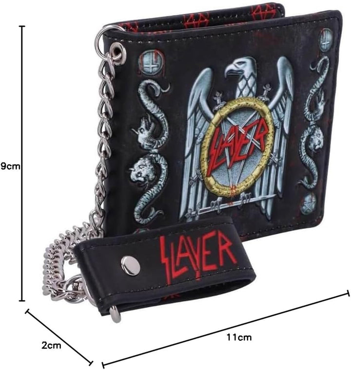 Nemesis Now Offiziell Lizenziertes Slayer Adler-Logo geprägtes Portemonnaie, Metall, Schwarz, 11 cm