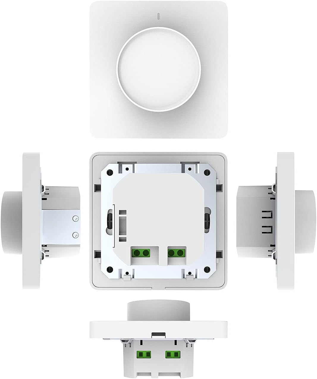 Luminea Home Control WLAN Dimmer Schalter: 4er-Set WLAN-Unterputz-Lichtschalter & Dimmer, Dreh- & Dr