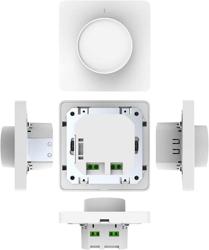 Luminea Home Control Funk Dimmer: WLAN-Unterputz-Lichtschalter & Dimmer mit Dreh- & Drück-Funktion,