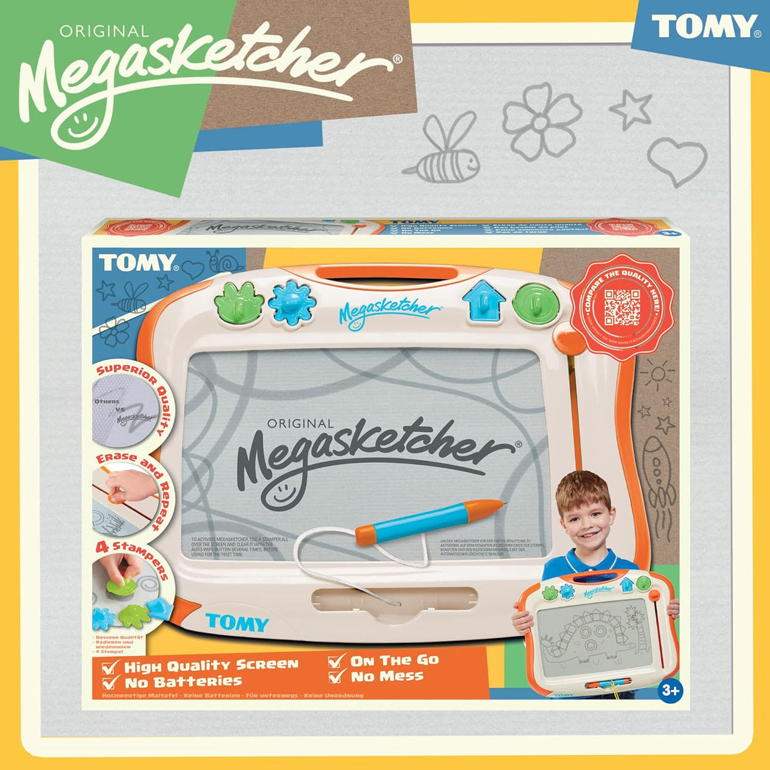 TOMY MegaSketcher Magnettafel für Kinder, Magnet Maltafel, Kinderspielzeug, Zaubertafel, fördert die